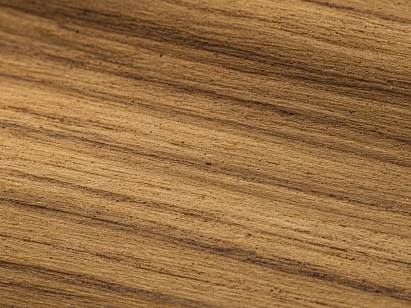 Close-up of teak veneer grain
